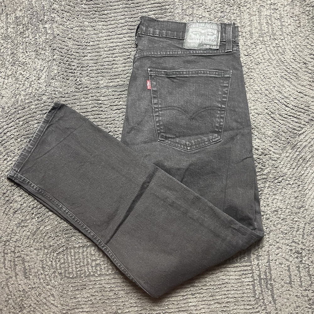 Levi's 505 Black Jeans Men's‎ 34x30 Straight Leg Denim Zip Fly